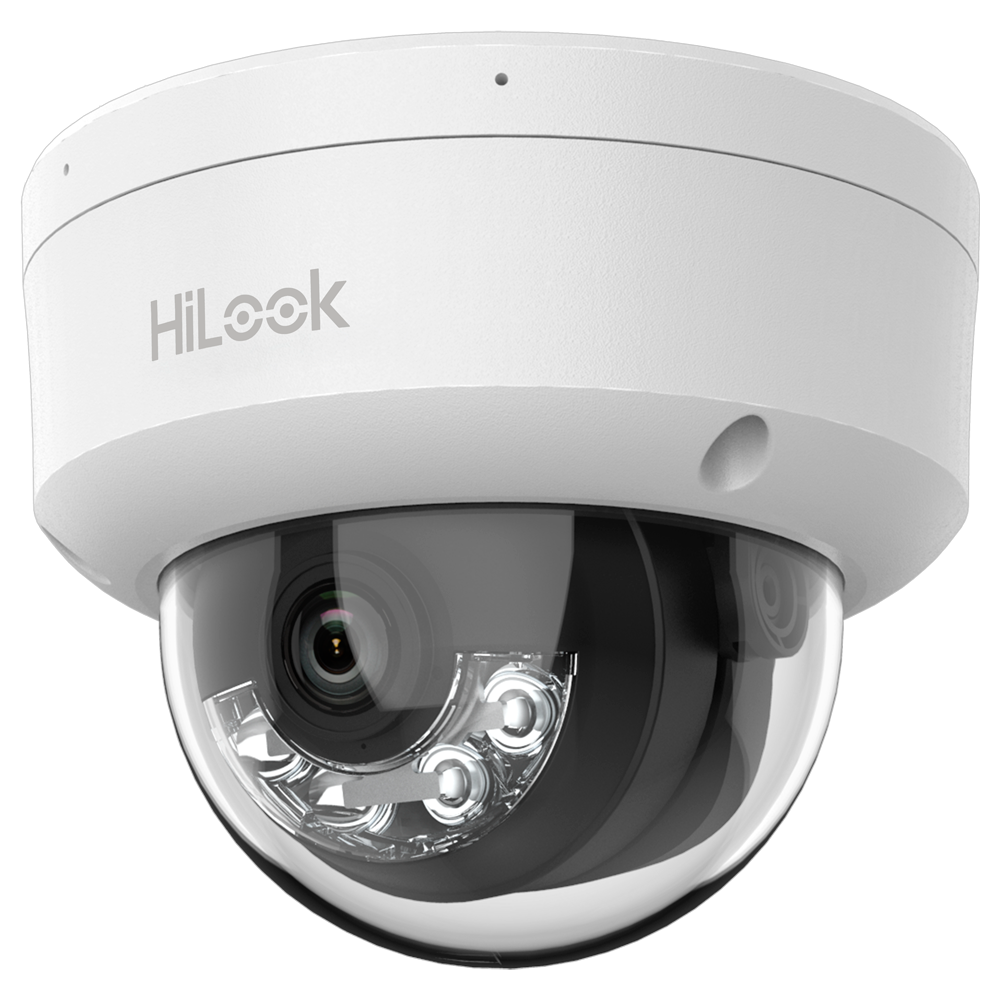(IPC-D160HA-LU) HiLook - Caméra Dôme IP - Résolution 6 Mégapixels (3200x1800) - Capteur 2.8 mm | Microphone intégré - Lumière hybride 30 m | PoE IEEE802.3af - Détection de mouvement 2.0 | IP67 IK08