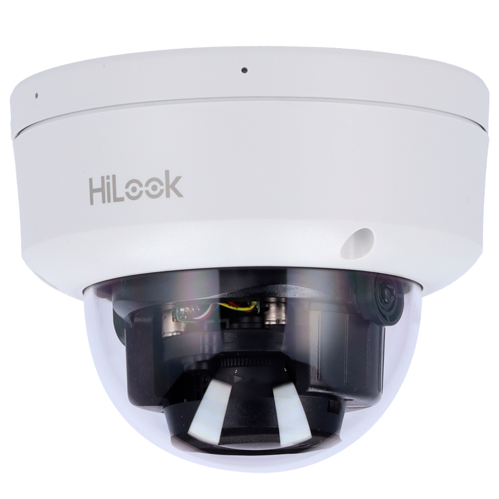 (IPC-D660HA-LZU) HiLook - Caméra Dôme IP - Résolution 6 Mégapixels (3200x1800) - Objectif varifocal motorisé 2.8~12 mm | Microphone - Lumière hybride 30 m | PoE IEEE802.3af | MicroSD - Détection de mouvement 2.0 | IP67 IK10