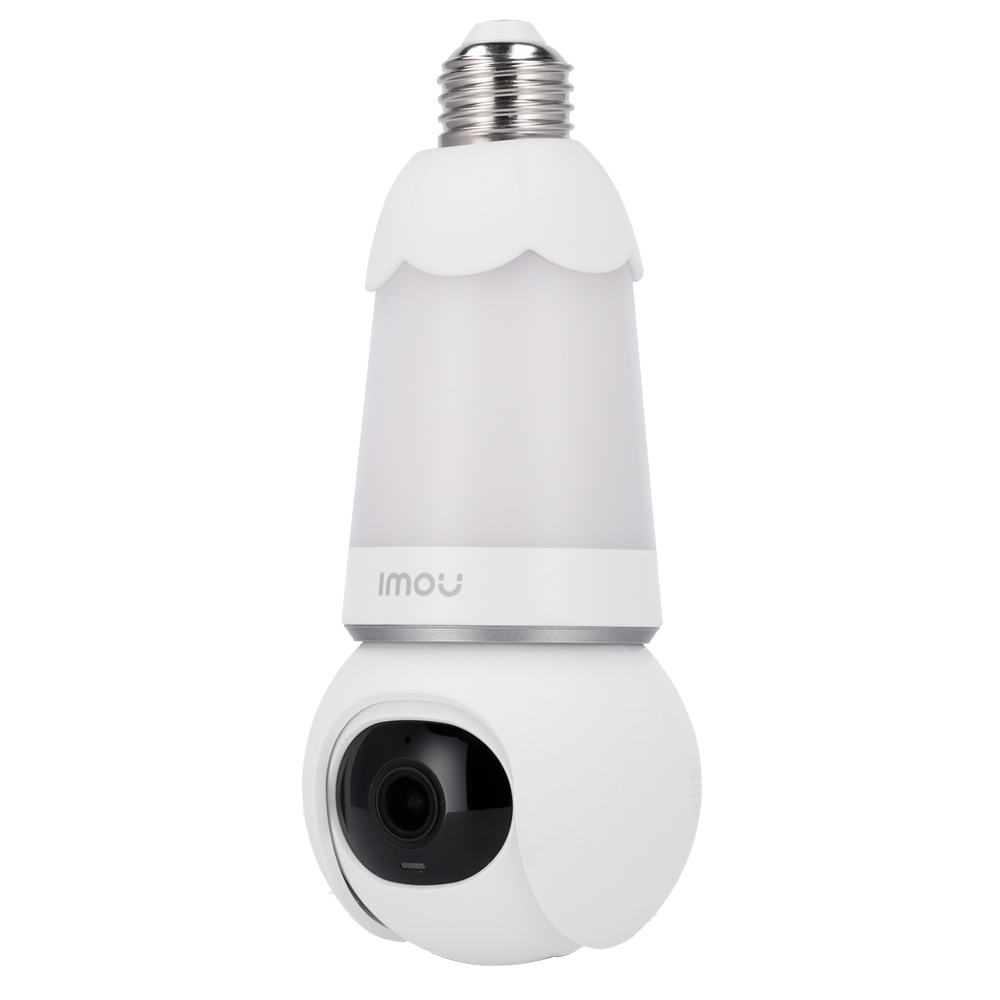 (IPC-S6DP-3M0WEB-E27-IMOU) Caméra Ampoule E27 Wi-Fi Imou 3 MP  - Vision nocturne en couleurs / Flash de dissuasion - Objectif 2.8 mm / IR 25 m - Détection des personnes et des véhicules - Audio Bidirectionnel - Adapté pour extérieur IP66
