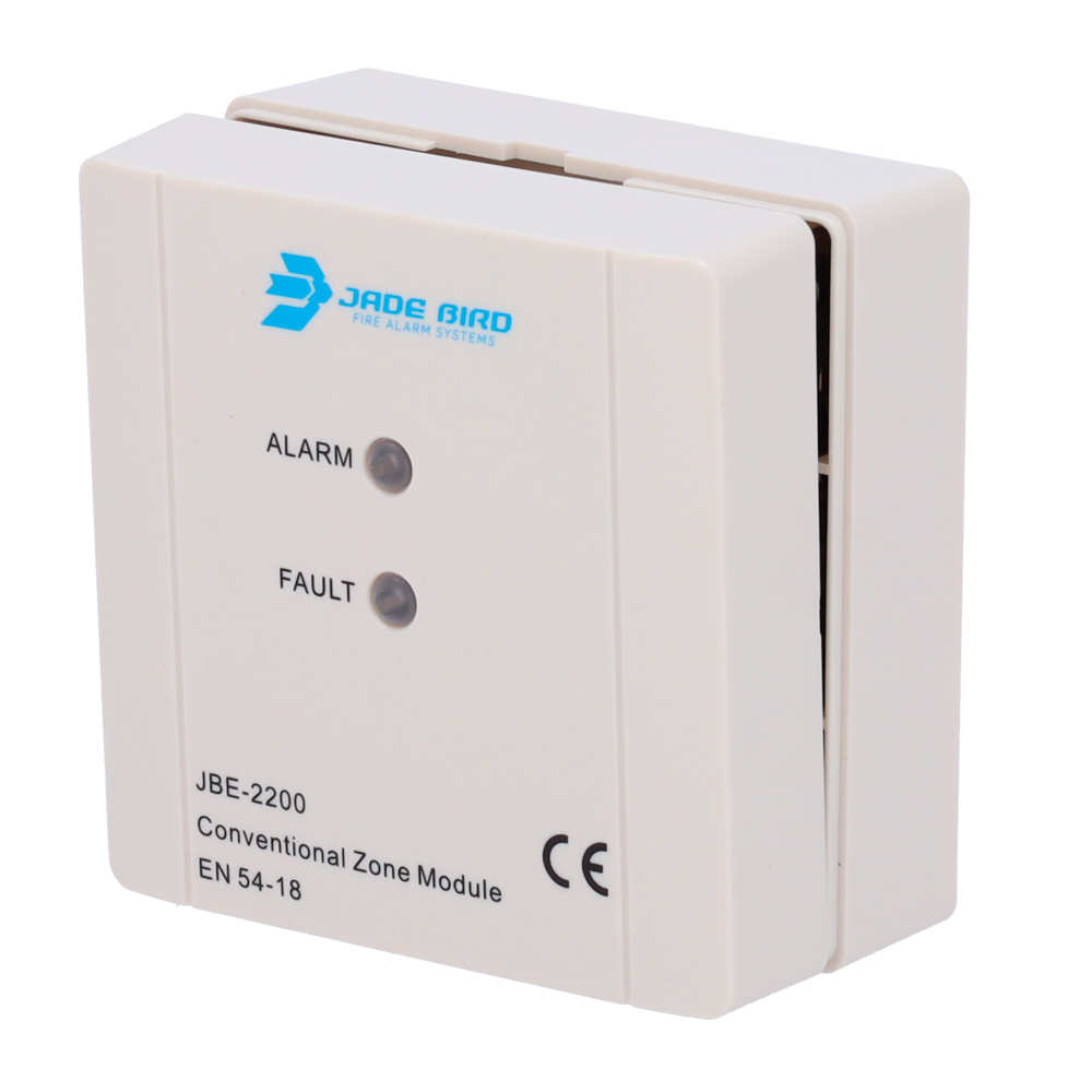 (JBE-2200) Module analogique Jade Bird - Module de zone conventionnel - Alimentation par boucle ou externe - Câble conducteur jusqu'à 2.5mm2 - REOL de 4k7 Ω (fournie) - Certifié EN 54-18