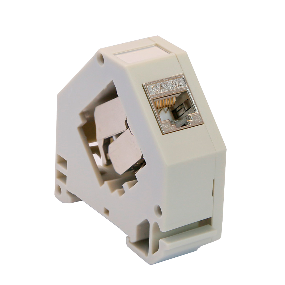 [KS6A-FTP-TL180-DIN] (KS6A-FTP-TL180-DIN) Connecteur pour câble FTP - Connecteur sortie RJ45 - Compatible FTP Catégorie 6A - Installation facile sans outils - Montage sur rail DIN