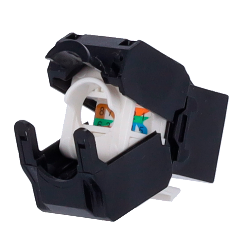 [KS6A-TL180-BK] (KS6A-TL180-BK) Connecteur pour câbles UTP - Connecteur sortie RJ45 - Compatible UTP categorie 6A - Installation facile sans outils - Faibles pertes