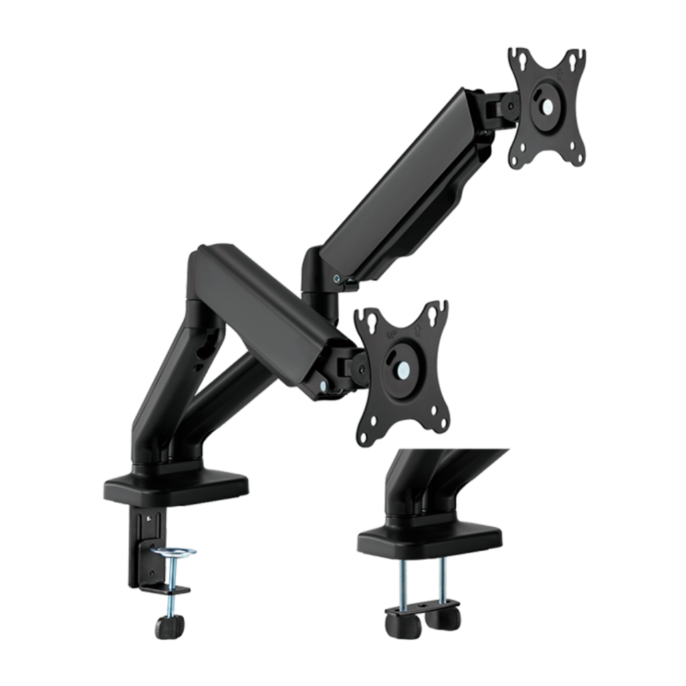 (LDT46-C024E) Soporte para doble monitor - Instalación en mesa - Carga máxima 9 Kg/brazo - Inclinación -90º +90º - VESA 75x75mm - VESA 100x100mm