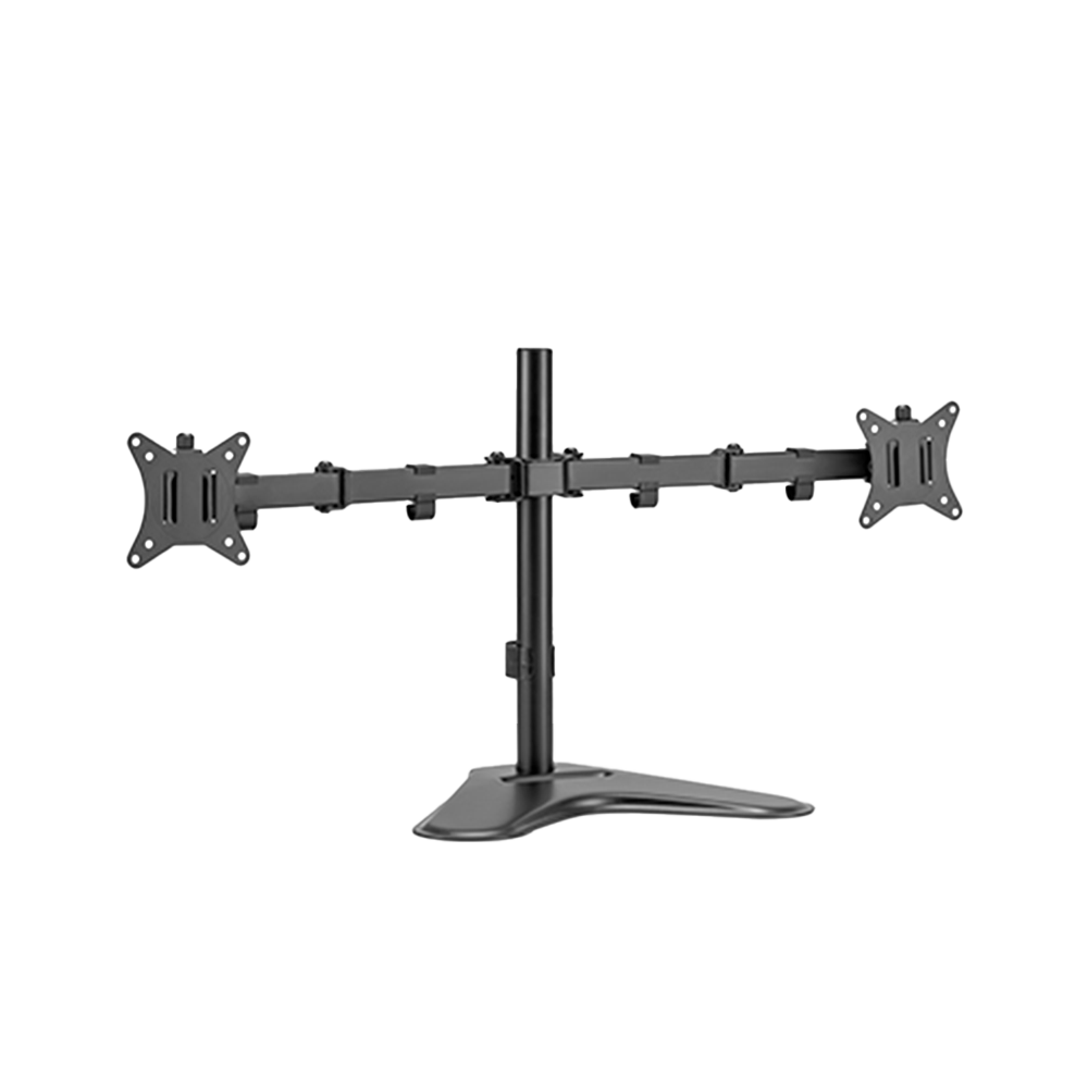 (LDT66-T024) Peana para doble monitor - Instalación en mesa - Carga máxima 9Kg - Inclinación -45º +45º - VESA 75x75 - VESA 100x100mm