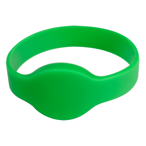 (MF-BAND-G) Bracelet de proximité - ID par radiofrequence - MF passif | Couleur verte - Haute fréquence 13.56 MHz - Diamètre 65 mm - Sécurité maximale