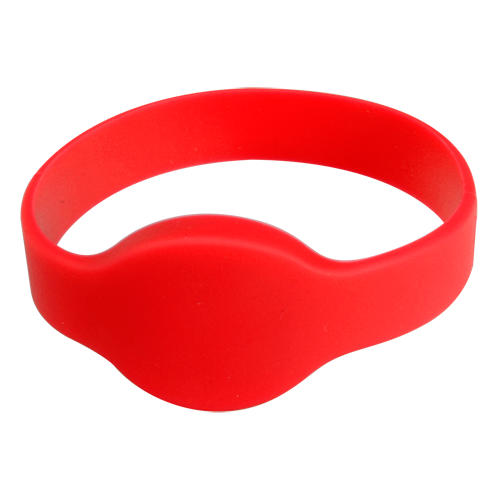 (MF-BAND-R) Bracelet de proximité - ID par radiofrequence - MF passif : Couleur rouge - Haute fréquence 13.56 MHz - Diamètre 65 mm - Sécurité maximale