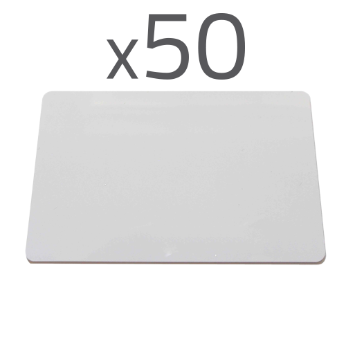 (MF-CARD-50P) Carte de proximité - ID par radiofréquence | Mémoire 1K - MF passif | Format CR80 - Haute fréquence 13.56 MHz - Valable pour les imprimantes de cartes - Pack de 50 cartes