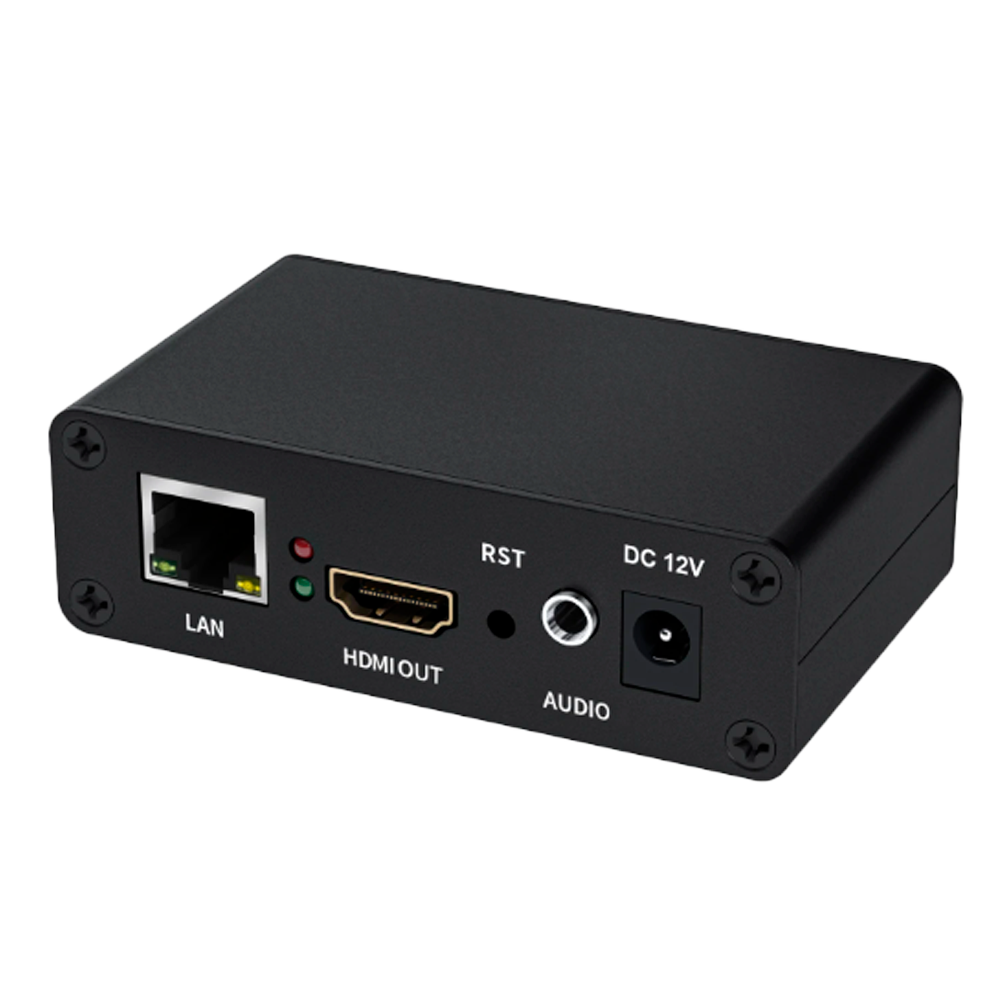 [ONVIF-HDMI] (ONVIF-HDMI) Décodeur vidéo - Résolution jusqu'à 1920x1080p - Codage H.265/H.264 - Jusqu'à 4 x Flux - 54 x 90 x 29 mm / 100 g - Couleur noir