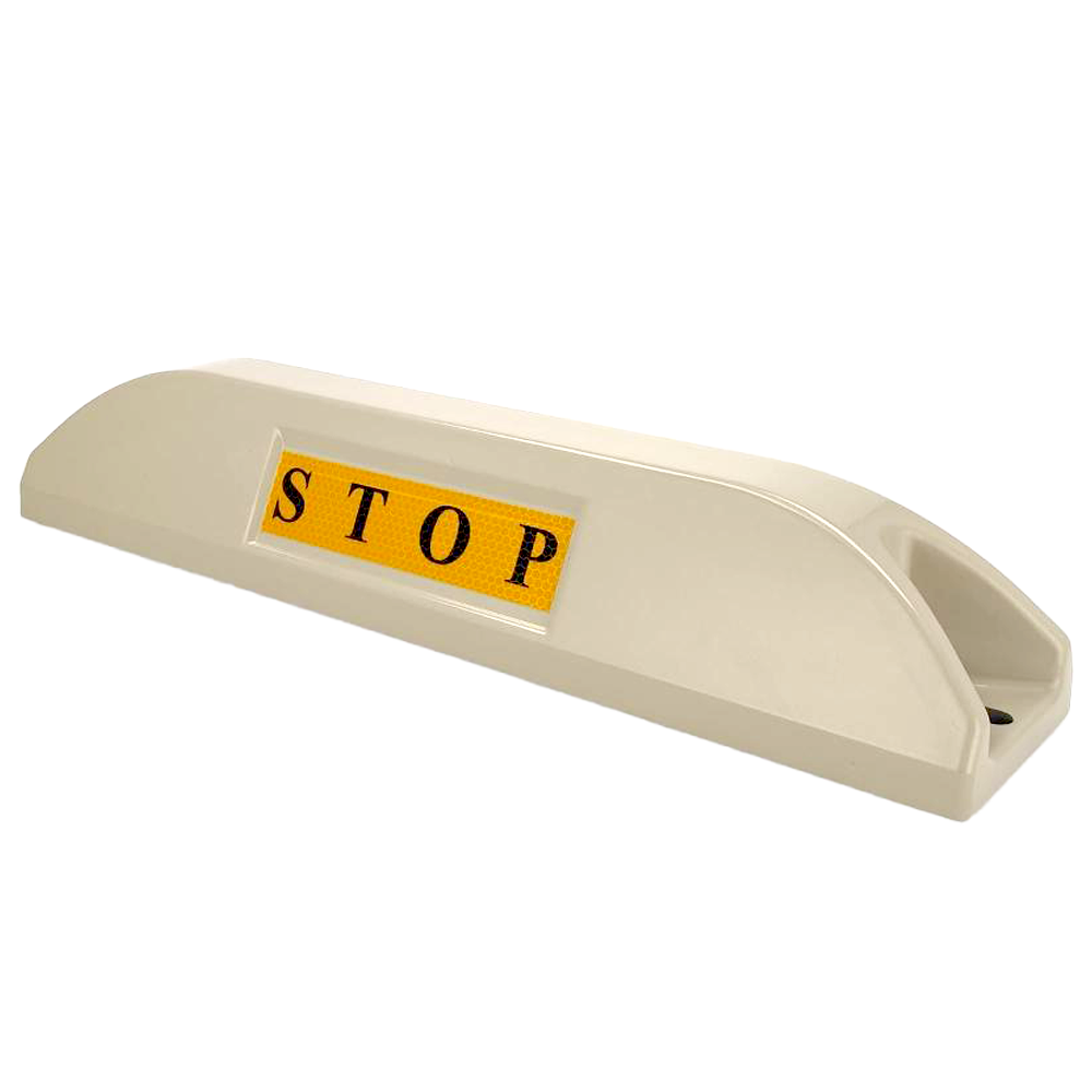 (PB-PARK-STOPPER) Pare-chocs pour le stationnement des véhicules - Bandes réfléchissantes - Mesures: 550 (L) x 95 (H) x 120 (Pr) mm - Installation sur une surface - Fabriqué en acier