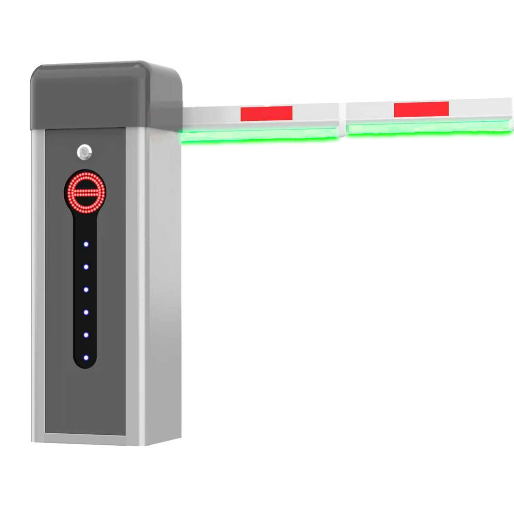 (PB-PARKBARRIER-PRO303-TL6-L) Barrière de parking - Bras droit télescopique (jusqu'à 6 m) - Ouverture à gauche | 5.000.000 cycles - Indicateurs LED : Mode d'urgence - Adapté pour extérieur IP54