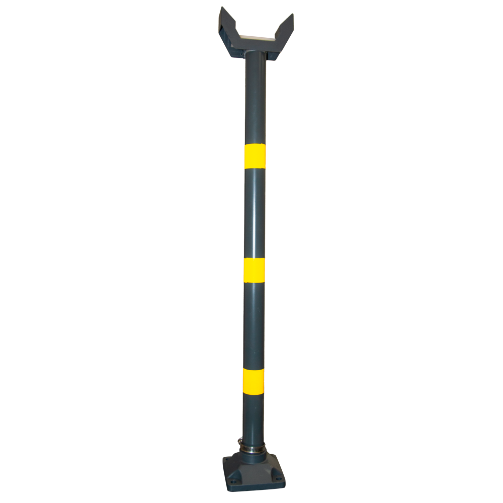 (PB-SP-ARMBR) Support vertical pour le bras de la barrière - Compatible avec les barrières de parking - Nécessaire dans les barrages de 6 mètres - Hauteur réglable: 78 ~ 98 cm - Couleur grise avec bandes réfléchissantes