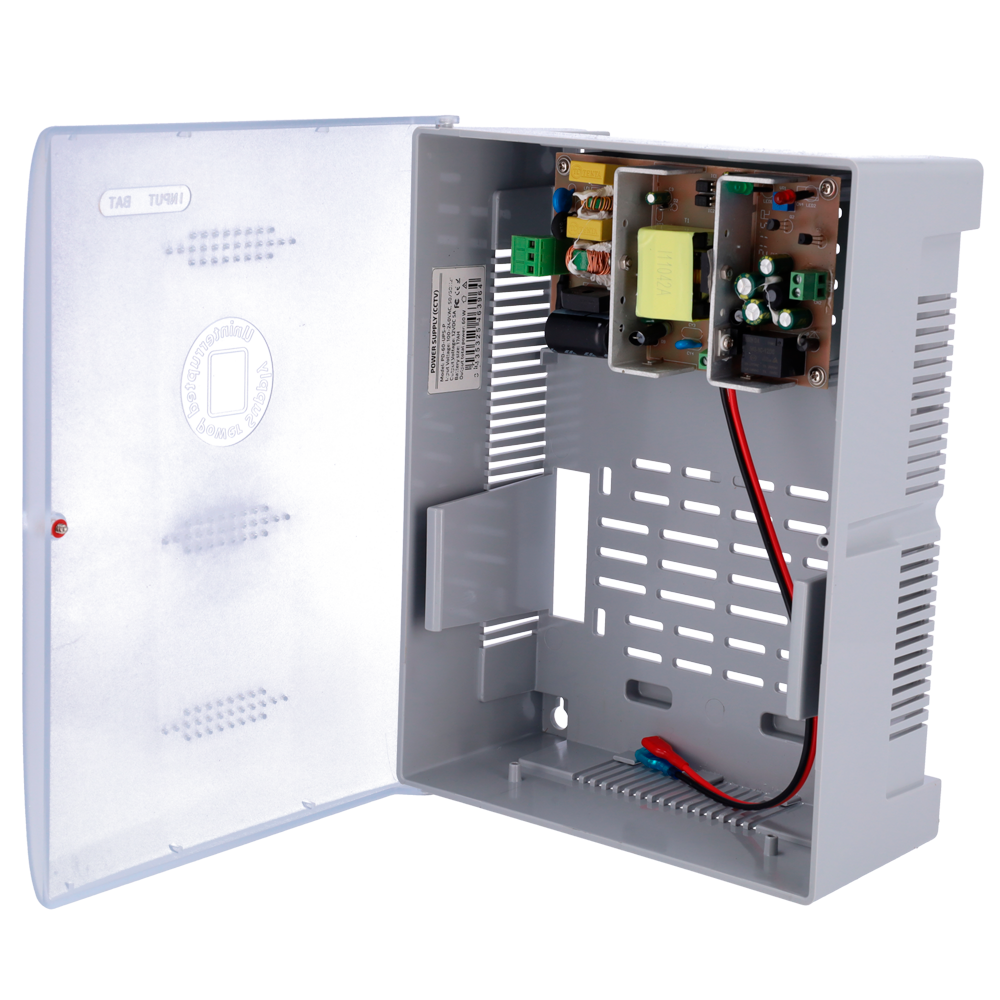 (PD-60-UPS-P) Boîte de distribution d'alimentation  - 1 entrée AC 100-240 V 50/60 Hz  - Tension de sortie DC 12V 5A - Boîte en plastique