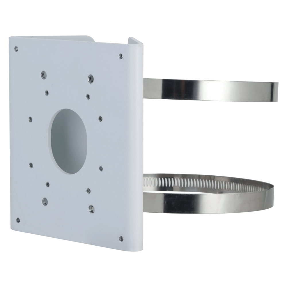 (PFA156) Support de poteau - Apte pour dômes motorisés - Alliage d'aluminium - 140 mm (H) x 130,4 mm (L) x 45 mm (Pr) - Passage de câble - Diamètre: 80 ~150 mm