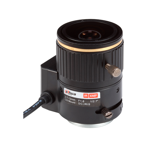 (PFL2712-E6D) Objectif à vis CS - Qualité 6.0 Mpx - AutoIris Direct Drive (DC) - Varifocal: 2.7 à 12 mm - 1/2.7" / F1.6 - Correction IR