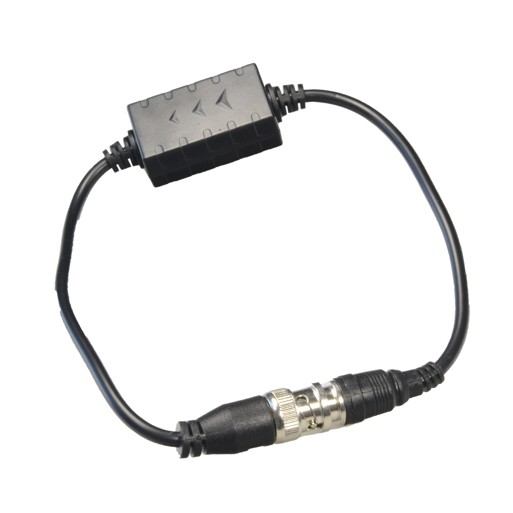 (PFM791) Isolateur d'alimentation - Optimisé pour la vidéo HDCVI - Installation sur câble coaxial - Câble 400 mm de long - Élément passif - Réponse en fréquence 0-65MHz