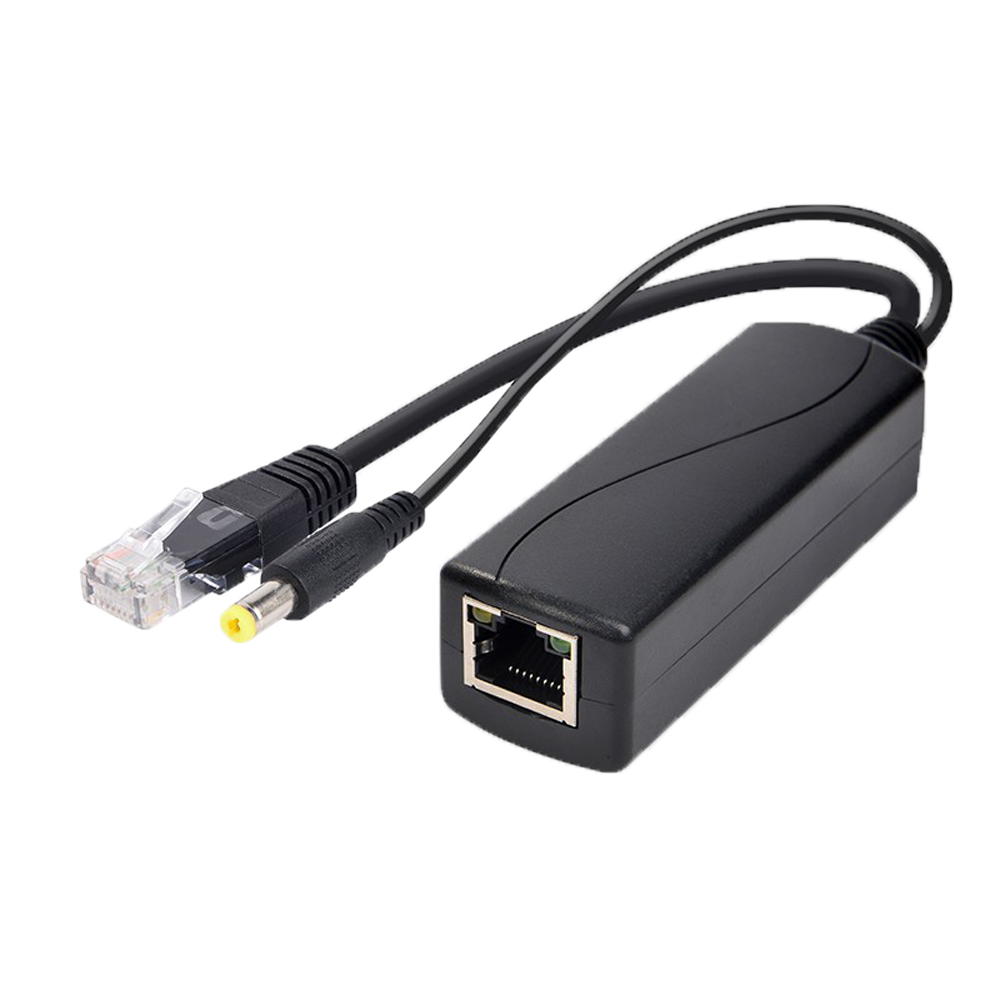(POE-SPLIT-30W-G) PoE Splitter - Pour caméras IP sans PoE - Entrée RJ45 (PoE) / Sortie RJ45 et jack - Vitesse 10/100/1000Mbps - Puissance maximale 30 W / CC 12 V / 2A - PoE IEEE802.3af / PoE IEEE802.3at