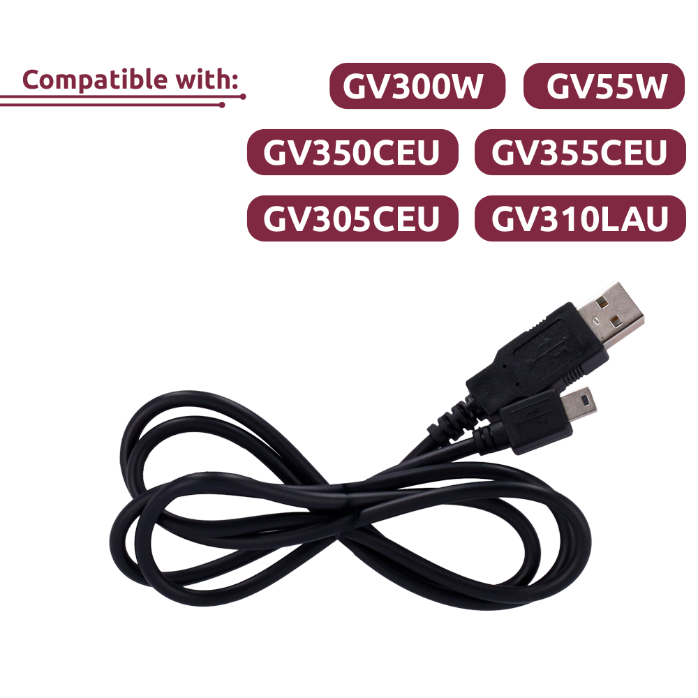 (QL-DATA-CABLE-W) Cable de datos mini USB - Compatible con GV300W/GV55W/GV355CEU/GV350CEU...
