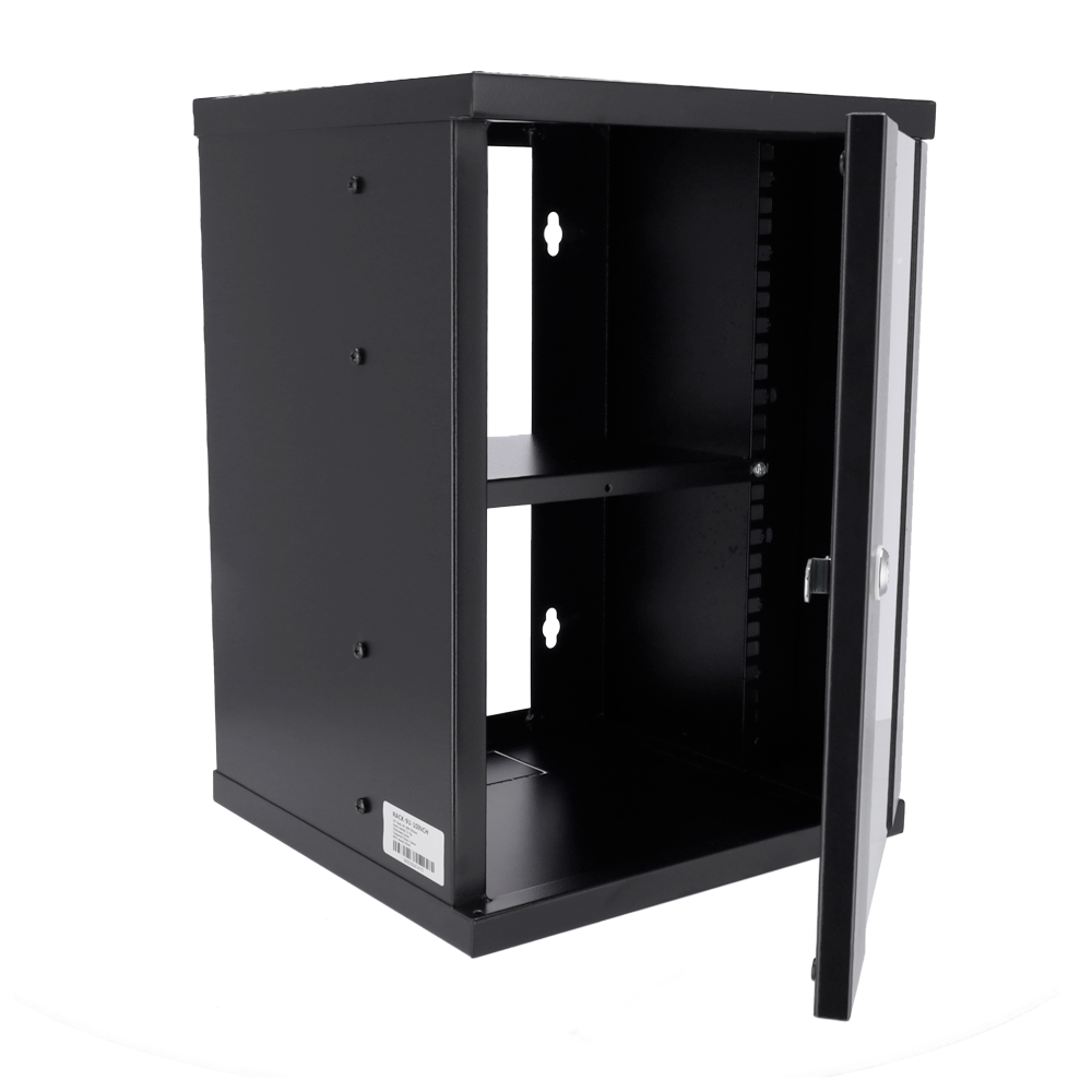 [RACK-9U-10INCH] (RACK-9U-10INCH) Armoire rack pour mur - Jusqu'à 9U rack de 10" - Jusqu'à 15 Kg de charge - Avec  conduits de câbles - Plateau inclus - Profondeur 300 mm