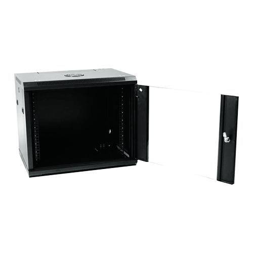 (RACK-9UN-6D) Armoire rack pour mur - Jusqu'à 9U rack de 19" - Jusqu'à 100 Kg de charge - avec ventilation et passage de câble - Profondeur 600 mm - Fourni démonté