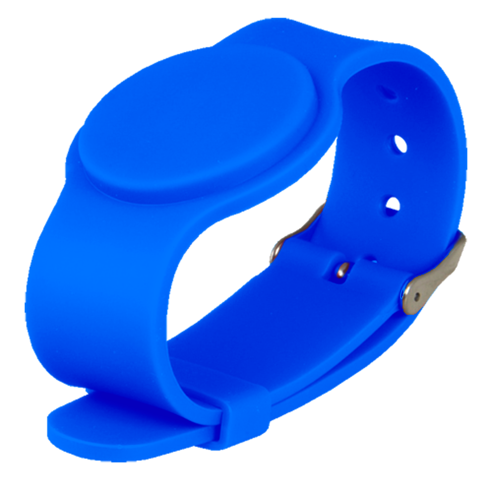 (RFID-BAND-ADJ-B) Bracelet de proximité - ID par radiofrequence - MS passif  |  bleu - Basse fréquence 125 kHz - Bracelet réglable - Sécurité maximale