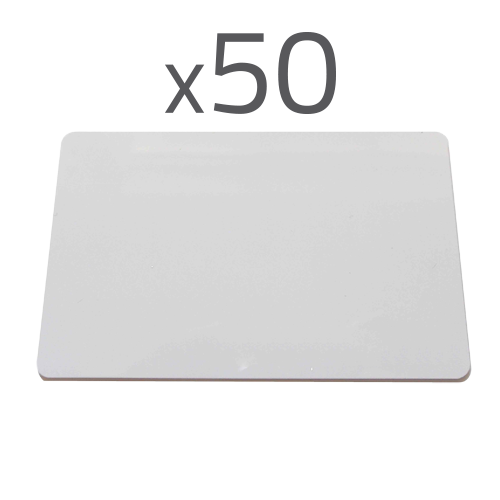 [RFID-CARD-50P] (RFID-CARD-50P) Carte de proximité - ID par radiofrequence - EM Passif | Format CR80 - Basse fréquence 125 kHz - Valable pour les imprimantes de cartes - Pack de 50 cartes
