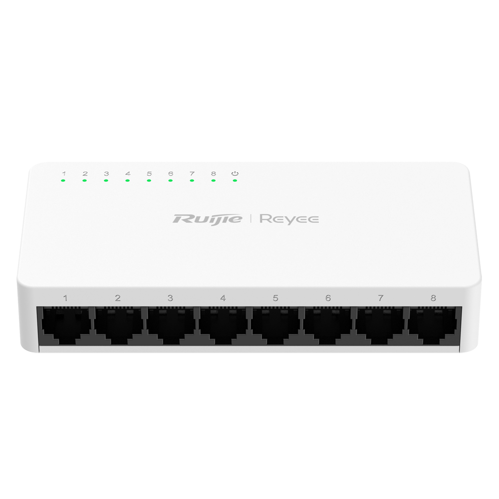 [RG-ES08G-L] (RG-ES08G-L) Reyee Switch de bureau - Boîtier en plastique - 8 ports RJ45 - Vitesse 10/100/1000 Mbps - Plug and Play - Technologie d'économie d'énergie