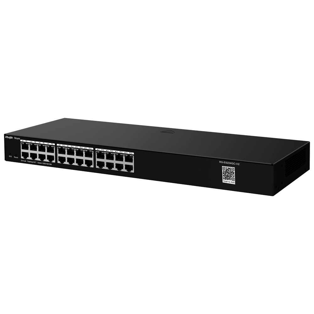 (RG-ES224GC-V2) Reyee Switch Cloud - 24 ports RJ45 Gigabit - Vitesse des ports 10/100/1000 Mbps - Plug &amp; Play - VLAN/Port Isolation/Loop Detection - Port Speed Limit