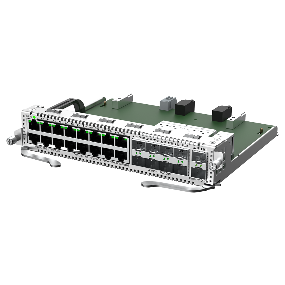 (RG-M6000-16GT8SFP2XS) Reyee - Carte d'interface pour switch modulaire - Compatible avec RG-NBS6002 - 16 GE RJ45 + 8 SFP Gigabit + 2 SFP+ 10Gbps - Taille 1 Slot