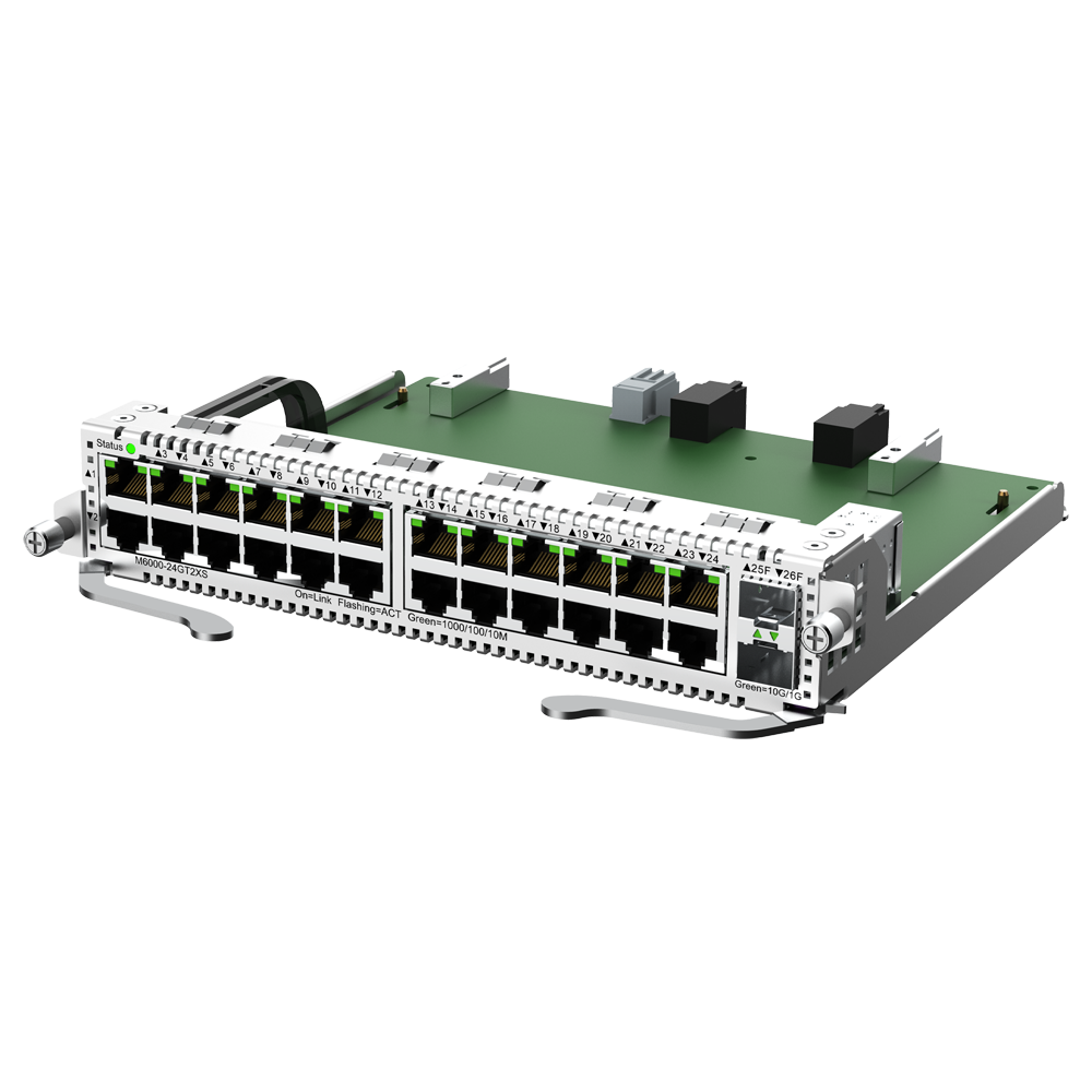 [RG-M6000-24GT2XS] (RG-M6000-24GT2XS) Reyee - Carte d'interface pour switch modulaire - Compatible avec RG-NBS6002 - 24GE RJ45 + 2 SFP+10Gbps - Taille 1 Slot